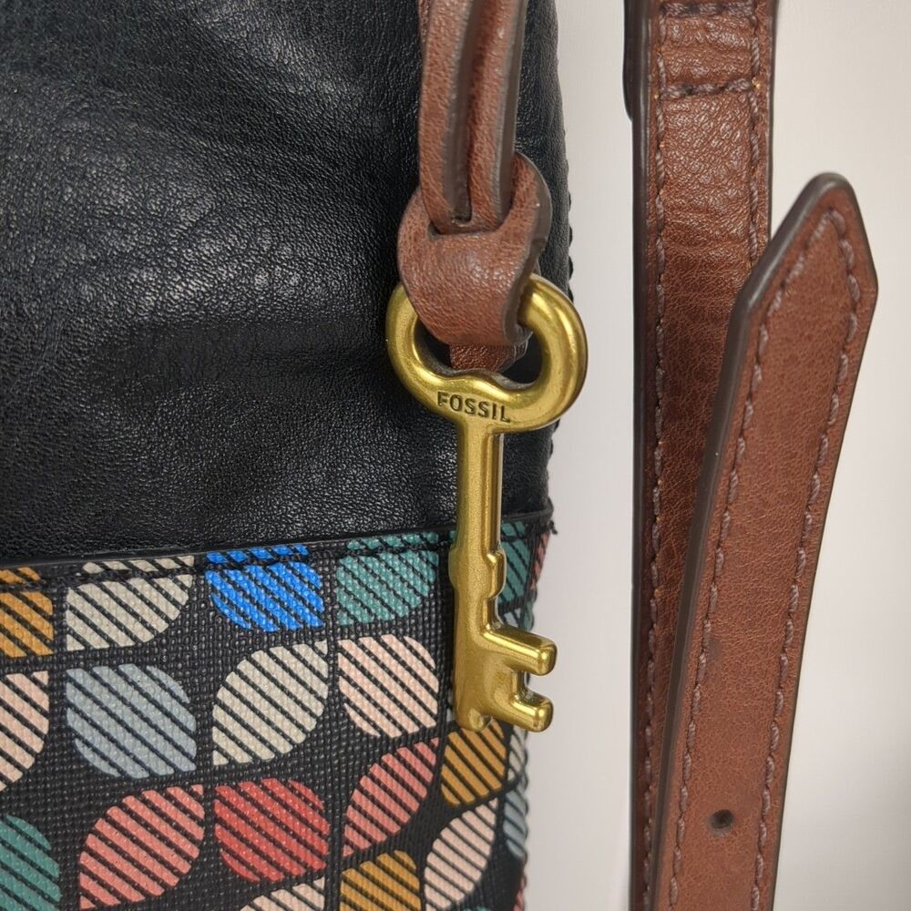 Fossil Fiona Crossbody Shoulder Bag Multicolor Vegan Leather Excellent Condition - Picture 3 of 10